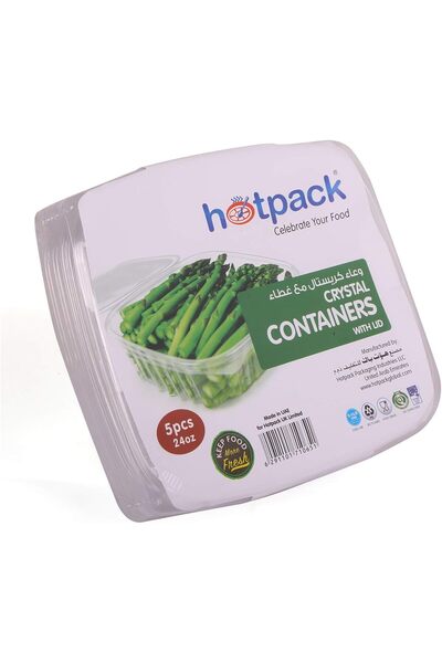 Hotpack تخزين الطعام للاستخدام مرة واحدة، تغليف الطعام، حاوية طعام شفافة للغا...