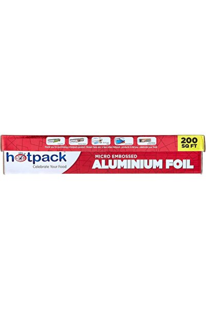 Hotpack Disposable Heavy Duty Embossed Silver Aluminium Foil 30cm width 200 S...