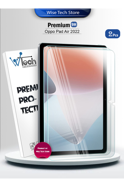 Wtech جهاز Oppo Pad Air 2022 (11.0 بوصة) من سلسلة Premium بحواف منحنية وزجاج مقوى - عبوة من قطعتين - شفاف