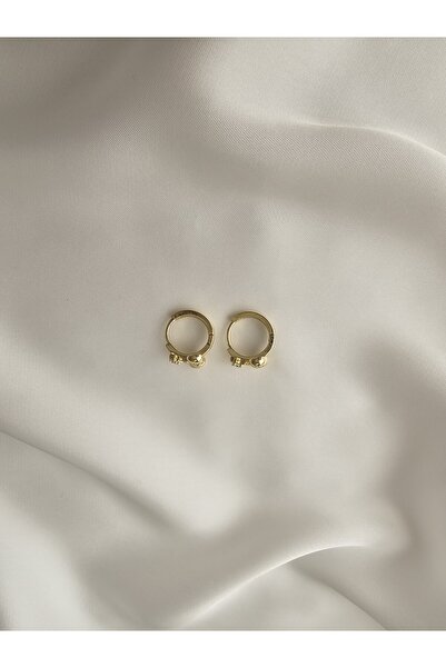 Zivazer Store Çocuk çelik kararmaz xuping 14k gold renginde kiraz şeklinde halka küpe