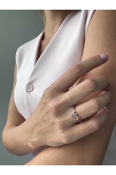 Ressia Princess Model Four Oval Cut Colored Ring