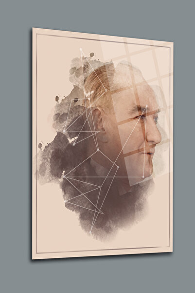 glassartdesign Pictură în sticlă a Ataturk - 2 Picturi ale lui Ataturk - Pictură Patria