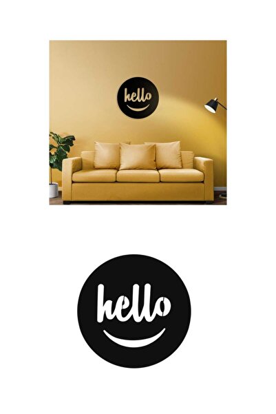 Fstyle لوحة جدارية ترحيبيه معدنية بتصميم كلمة HELLO سهلة التركيب