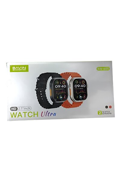 Bavin BW-600 Smart Watch with 2.1-inch HD Display, Two Silicone Straps, and Wireless Charger