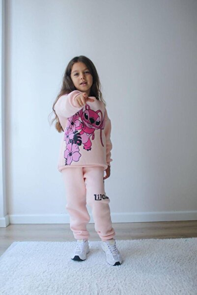 aybabykids Σετ αθλητικής φόρμας Stitch με τύπωμα επένδυση fleece Σετ δύο τεμαχίων