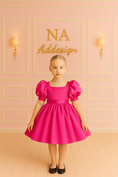 NA ADDESIGN Premium Satin Pearl Detailed Puffy Princess Dress – Available in ...