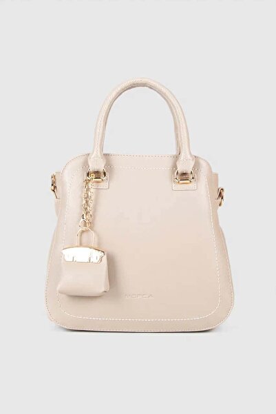 MORCA Women's Hand and Shoulder Bag Gold Detailed Strap Mink