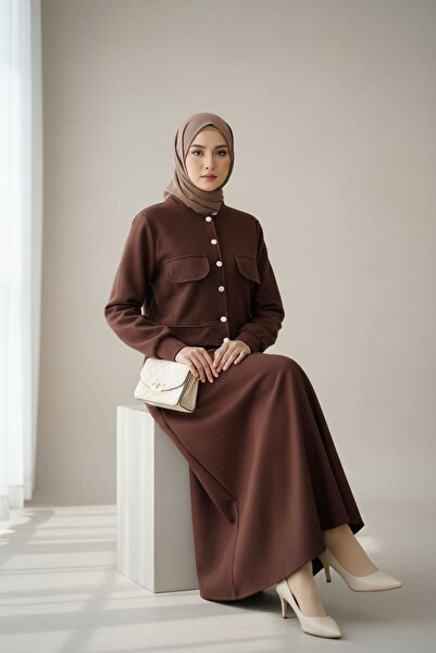 ENDAMIM Buttoned Blouse with Skirt Suit Cotton Soft Medium Thickness Seasonal Fabric