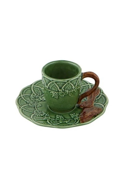 Bordallo Pinheiro - Woods Kahve Fincanı ve Tabağı Tavşan