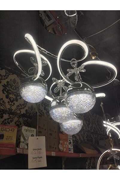 Hoba Dron model 4 Toplu 3Renk Krom SALON Avizesi