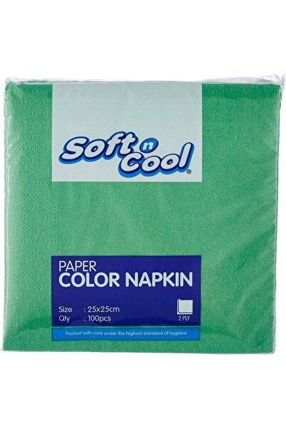 Hotpack 2 Ply Soft n Cool Paper Red Napkins 25cm x 25cm, 100 Pieces