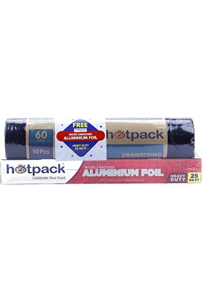 Hotpack Disposable Strong & Bio-Degradable Heavy Drawstring Duty Garbage Bag ...