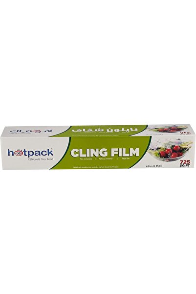 Hotpack غلاف بلاستيكي لتغليف الطعام، مقاس 45 سم × 150 متر