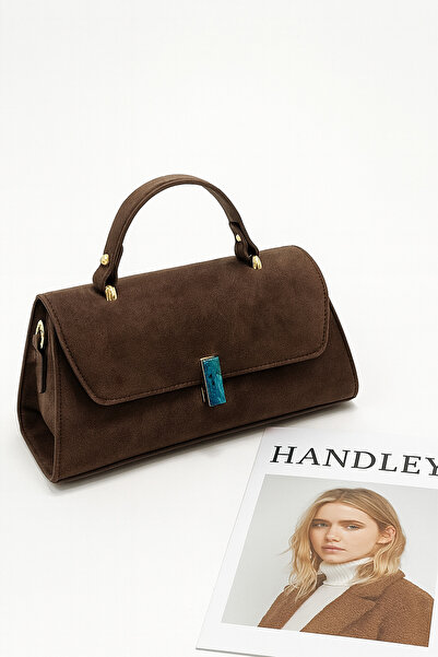 Handley Lüks Süet Kutu Model Çapraz ve El Omuz Çantası