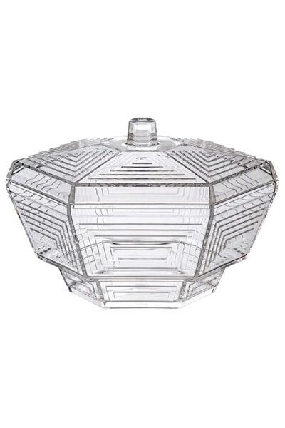 Generic Azad Acrylic Kw- 05- 5Bl Hexagonal Large Cady Bowl With Lid - Clear, ...