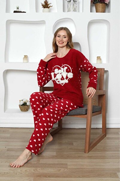 Intisimo Pijamale pentru femei, pufoase, Cocolino, SelfLove, roșii - XL