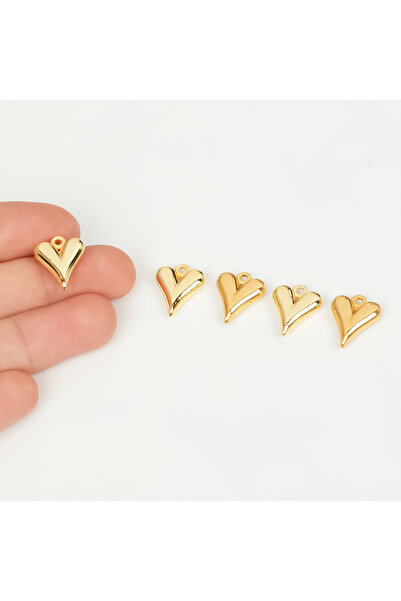yfhobi 1 Adet - 16 mm Kalp Desen Metal Uç, Takı İçin Charm Uç, Altın Kaplama ...