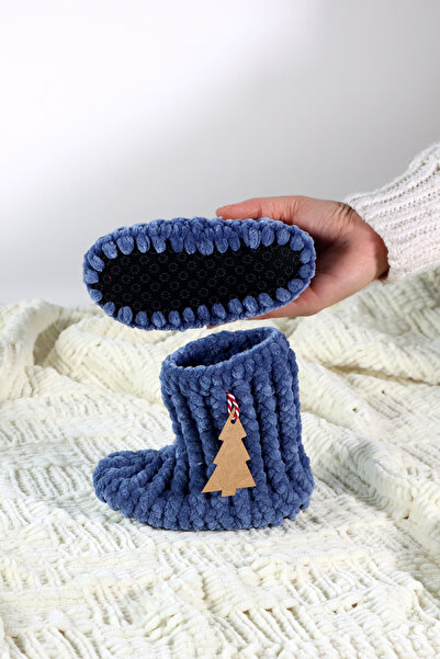 ModMio Çocuk Kadife Ev Botu | El Yapımı Yumuşak Kaymaz Tabanlı Panduf