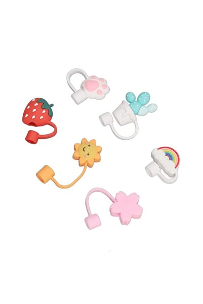 Generic Drinking Straw Tip Lids Dustproof Decorative Gift Cartoon Straw Cover...