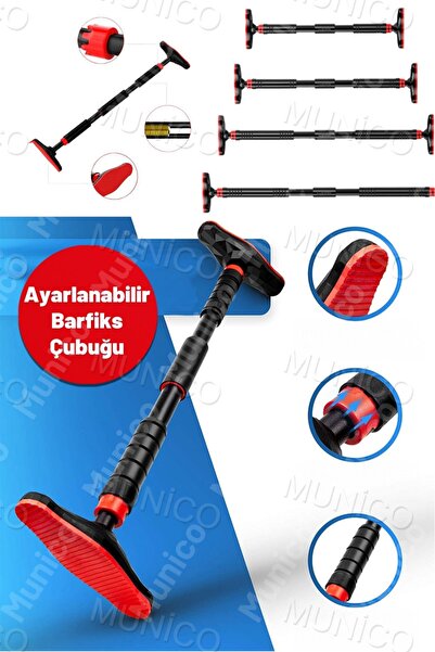 Munico Ayarlanabilir Barfiks Demiri Su Terazili, Çelik Gövdeli, Kaymaz Tutma ...