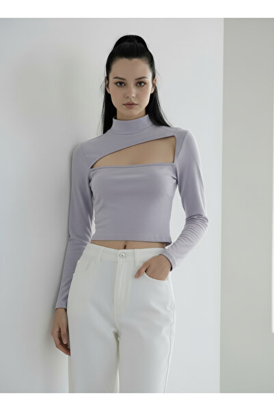 oshebu Γυναικεία μπλούζα με χαμηλό στήθος ψηλός λαιμός