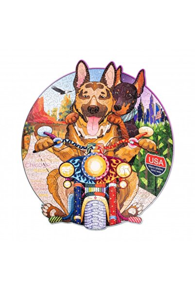 Wood Trick Puzzle 2D, câini motocicliști, WT, lemn, 256 piese