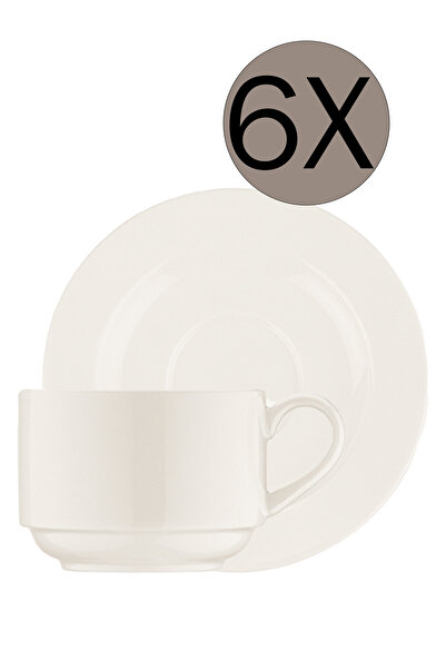 Bonna Porselen Banquet Kahve Fincanı 110 cc ve Tabağı 13 cm 6'lı Takım BNC01K...