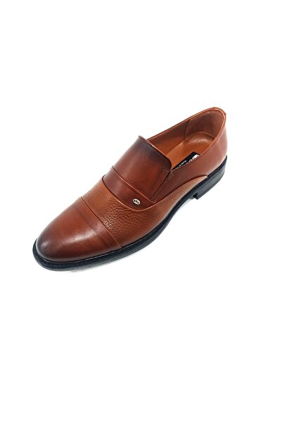 LİCCAS Men's Winter Shoes Genuine Inner and Outer Leather Rubber Sole Laceless and Non-Slip Sole Tan Color