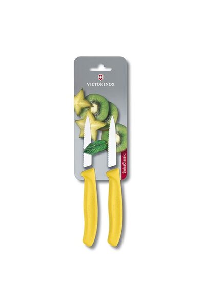 Generic Victorinox Swiss Classic Wavy Edge Pointed Tip Paring Knife, Yellow, ...