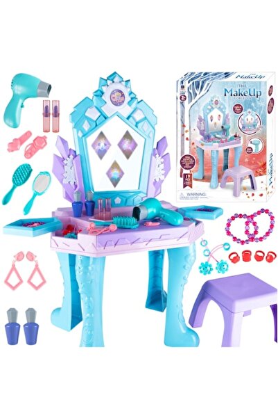 CIUPIGo Masuta de toaleta si machiaj printesa CIUPIGo® cu muzica si oglinda interactiva, set complet cosmet