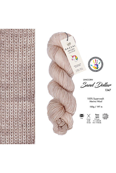 Gazzal Unicorn %100 Superwash Merino Yün – 100 g 197 m El Boyaması Örgü İpi-1...