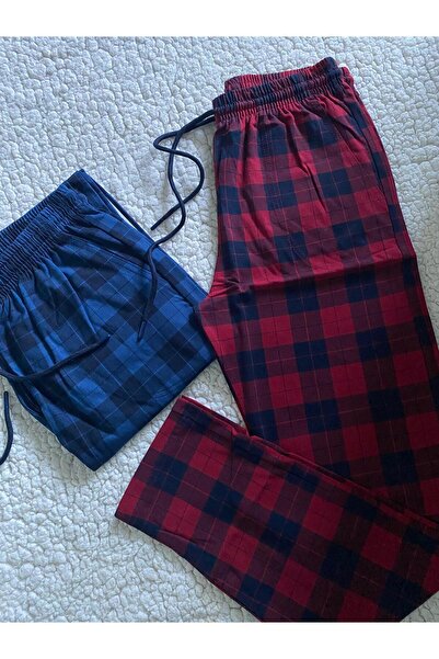 DÜVEN Середньої товщини унісекс піжама з великим картатим візерунком, 2-комплект / Спортивний костюм найвищої якості