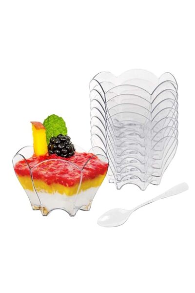 Generic Mini Parfaits Dessert Cups with Spoons, 100 Pcs Clear Small Serving D...