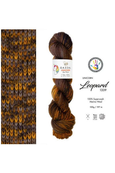 Gazzal Unicorn %100 Superwash Merino Yün – 100 g 197 m El Boyaması Örgü İpi-1...