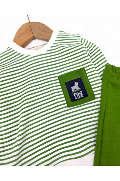 VEGAMOD Boy Baby Striped Pocket Detail Seasonal Suit 3-6-12-18-24 Months