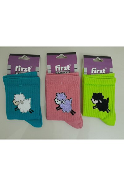 First Kısa Çorap Renkli Kokulu Yumuşak Burun Dikişsiz Yıkamalı 3 Adet