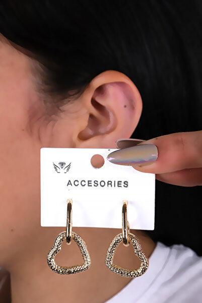 LOWEN AKSESUAR أقراط نسائية بتصميم قلب مع خطاف