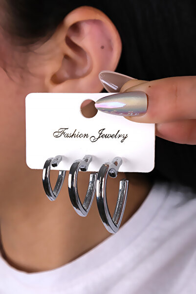 LOWEN AKSESUAR أقراط نسائية بتصميم قلب ثلاثي