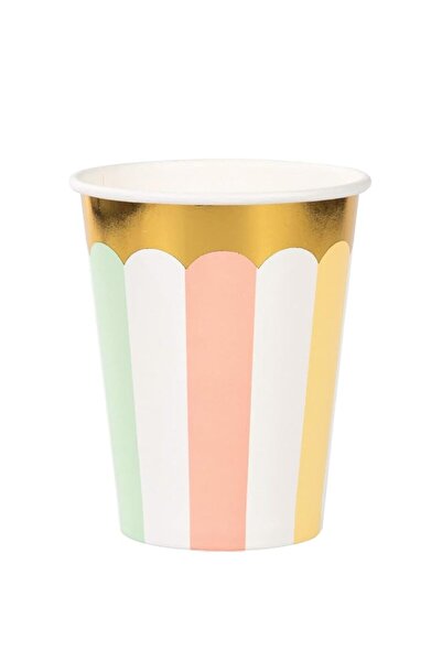 Generic Creative Converting Party PC346323 Pastel and Gold Paper Cups-8 Pcs