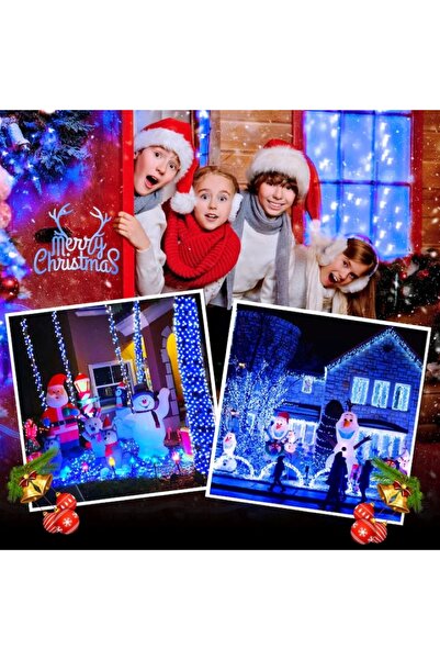 EMATTERIO Christmas Installation Roll Type 20m, 8 Modes, Indoor/Outdoor, Mains Powered, Blue