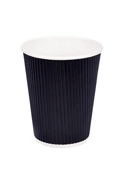 Generic Khaleej Pack Disposable Coffee Cups Paper Cups – Ripple Cups Black [50 Cups] 12 Ounces Paper Cups D