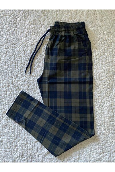 DÜVEN Medium Thick Unisex Plaid Large Square Patterned 2-Piece Pajama Bottoms / Ultra Quality Sweatpants