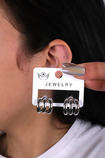 LOWEN AKSESUAR Triple Ring Design Women's Earrings