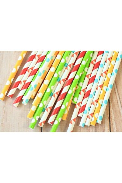 Generic Goldedge 75pc Assorted Stripe Design Color Paper Straws – Durable, Ec...