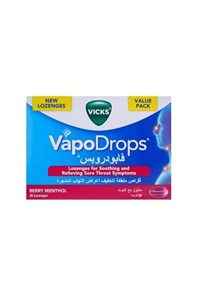 Vicks أقراص فابو دروبس لعلاج التهاب الحلق بنكهة المنثول والتوت - ٣٦ قرصًا