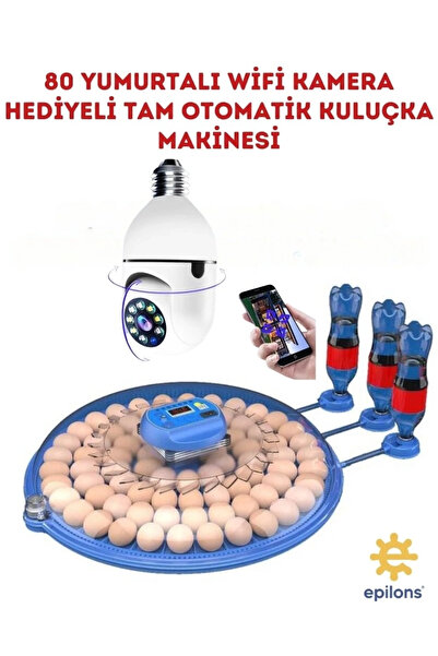 soonaksesuar Mz-80/240 Double-Violent Fully Automatic Incubator Farm Type with Wifi Bulb Camera Gift