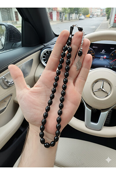 A-STİL TAKI Black Barley Cut Special Gift Box Rosary