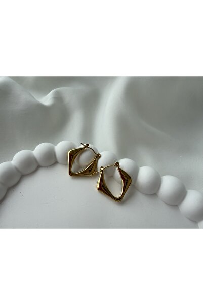 all mine أقراط دائرية من الفولاذ بتصميم مربع