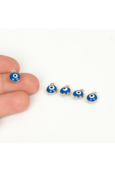 yfhobi 1 Adet - 7 mm Çift Taraf Mavi Nazar Mineli Uç, Takı İçin Charm Uç, Alt...