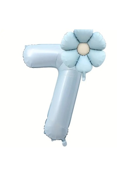 DÜVENCİ TİCARET MAVİ PAPATYA RAKAM BALON 2 Lİ SET